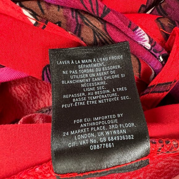 Anthropologie Margo Wide Leg Trousers Boho Floral Pants Flowy Straight Feminine - Picture 7 of 11